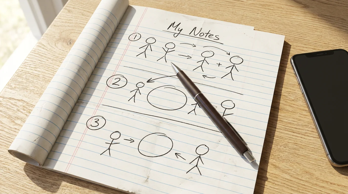 Notepad with beginner bankroll planning figures and pen