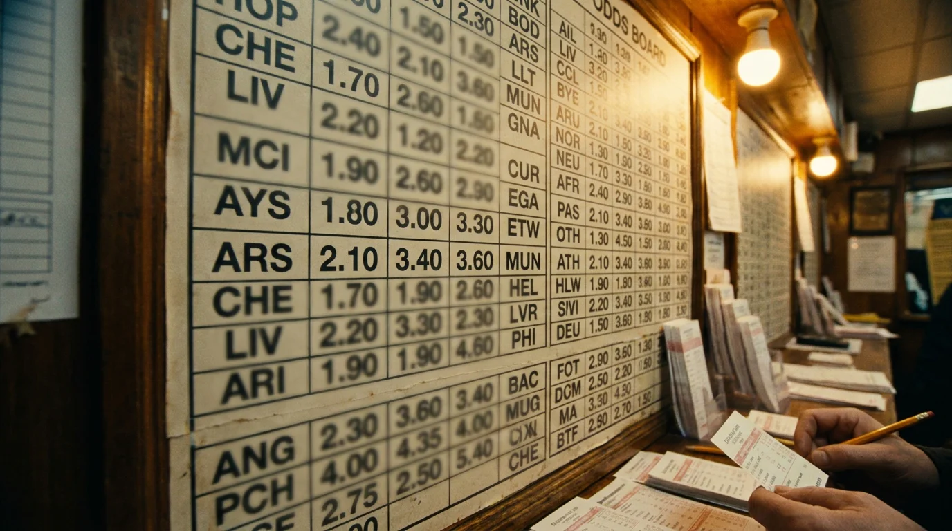 Bookmaker margin built into football betting odds reducing punter edge