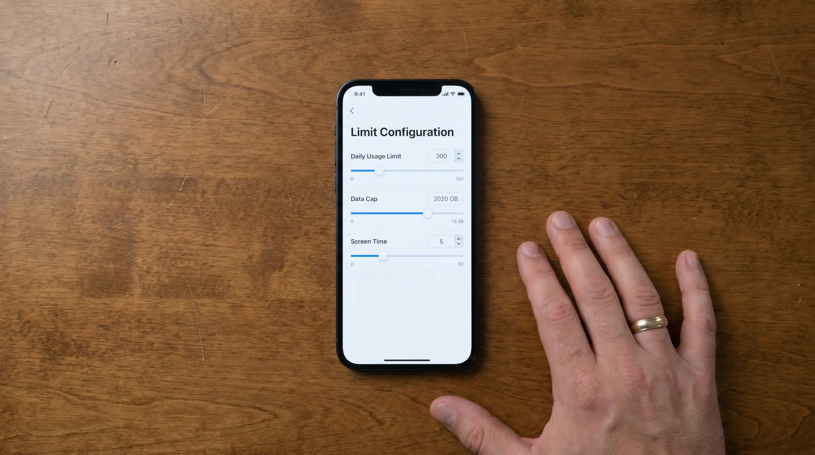 Betting app deposit limit settings screen on mobile device
