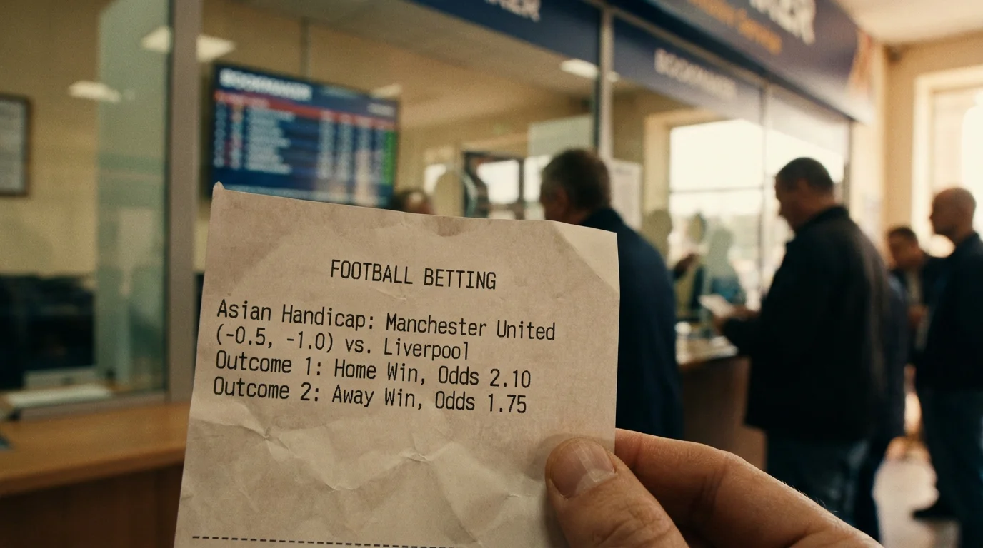 Asian handicap eliminating draw outcome creating two-way football betting market