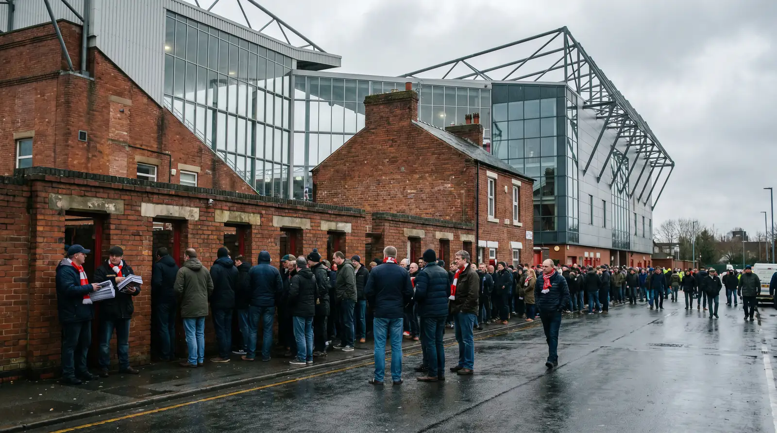 EFL Championship stadium on matchday with fans and green pitch