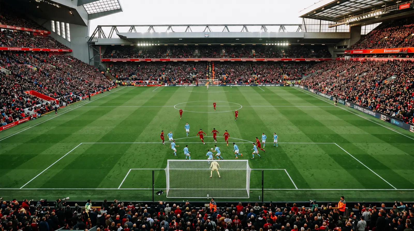 High-tempo pressing football team transitioning quickly into counterattack