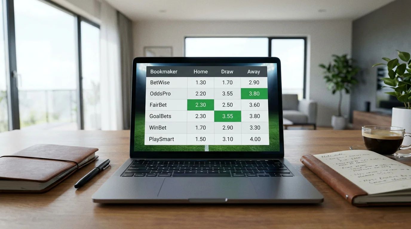 Odds comparison across multiple UK bookmakers for the same football match