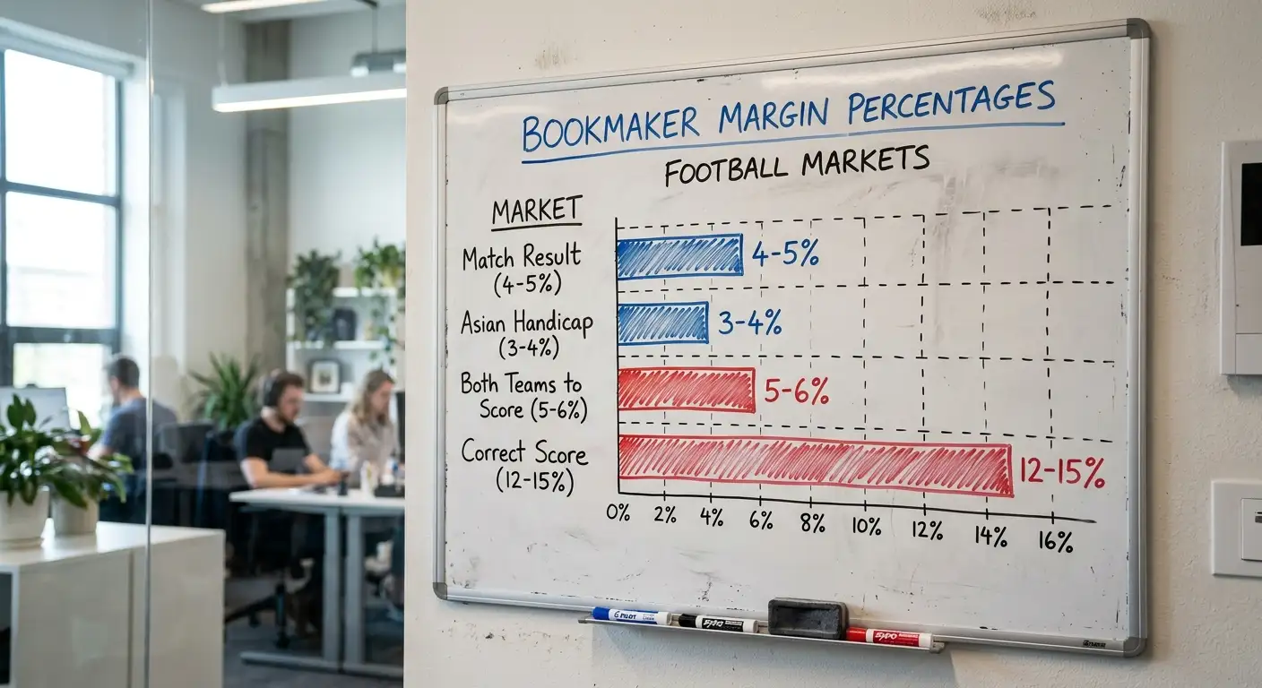 Bookmaker overround comparison across Premier League match result and exotic markets