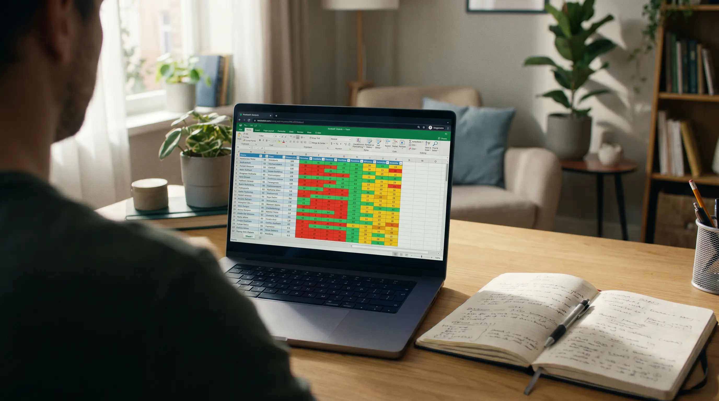 Analyst reviewing set-piece xG data on laptop screen