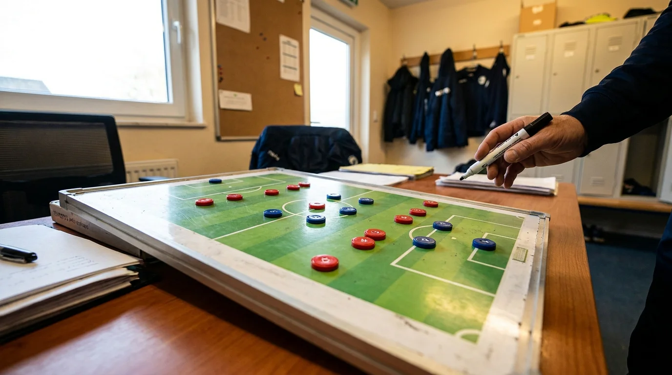 Tactical board showing Champions League knockout formation setup
